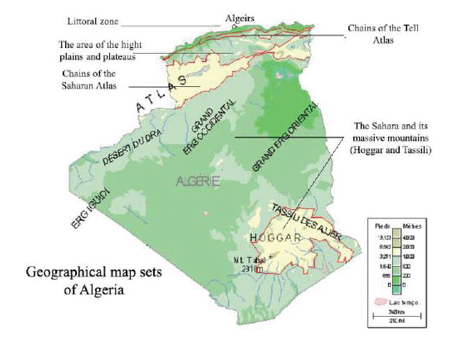 Figure 1: Geographical map sets of Algeria.