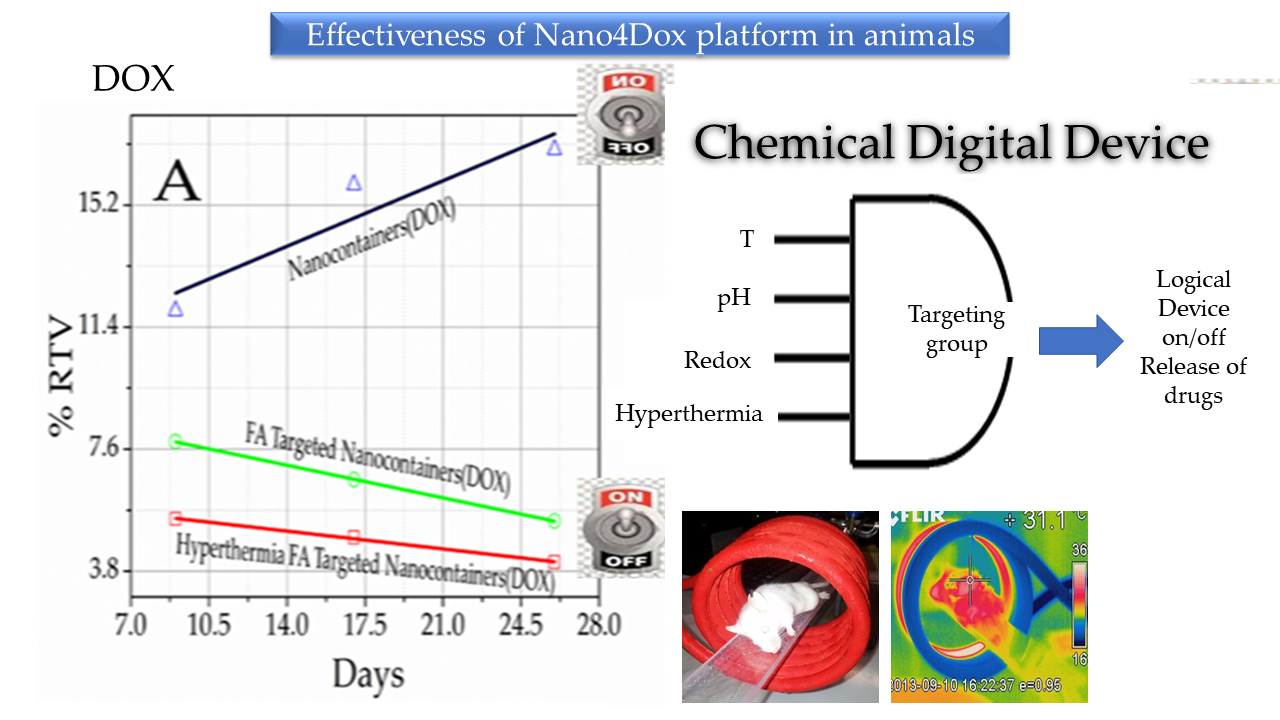 Figure 4: Effectiveness of the Nano4Dox platform in animals to treat a tumor.