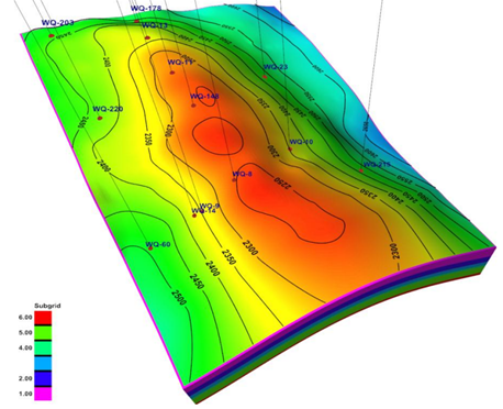 Figure 1: Map of the top of the Mishrif structure [29].