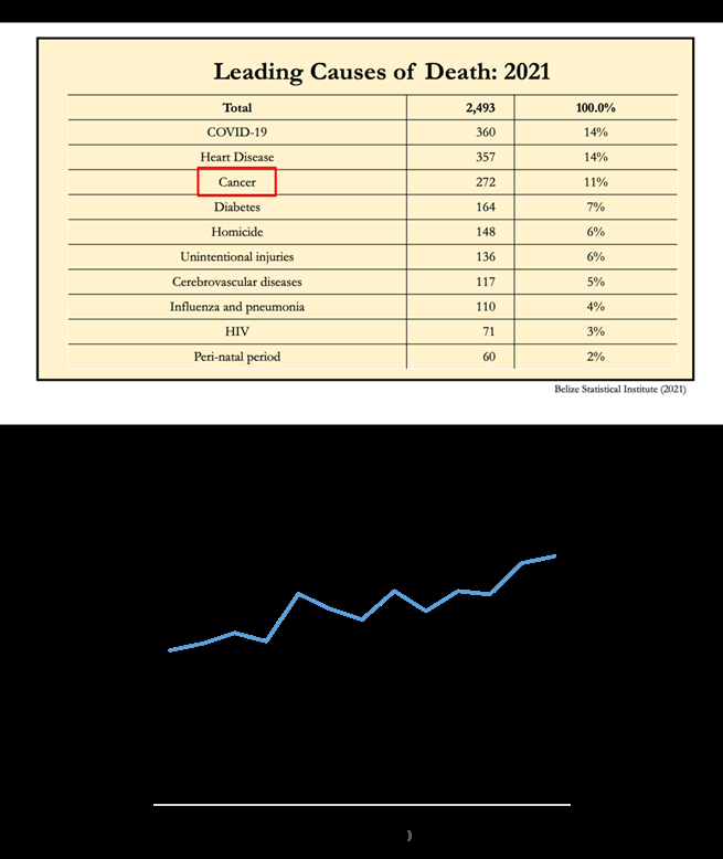 Figure 1: Cancer Mortality in Belize.