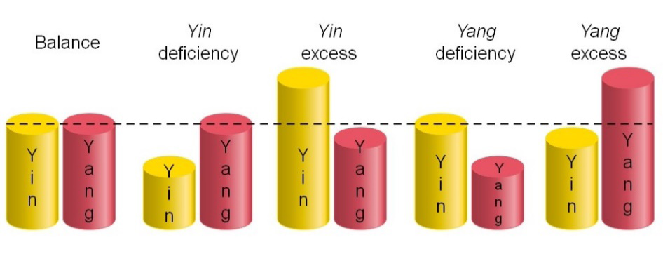 Figure 3: The energy imbalances between Yin and Yang energy lead to diverse clinical manifestations in the “leaf” level of many kinds of medical specialties.