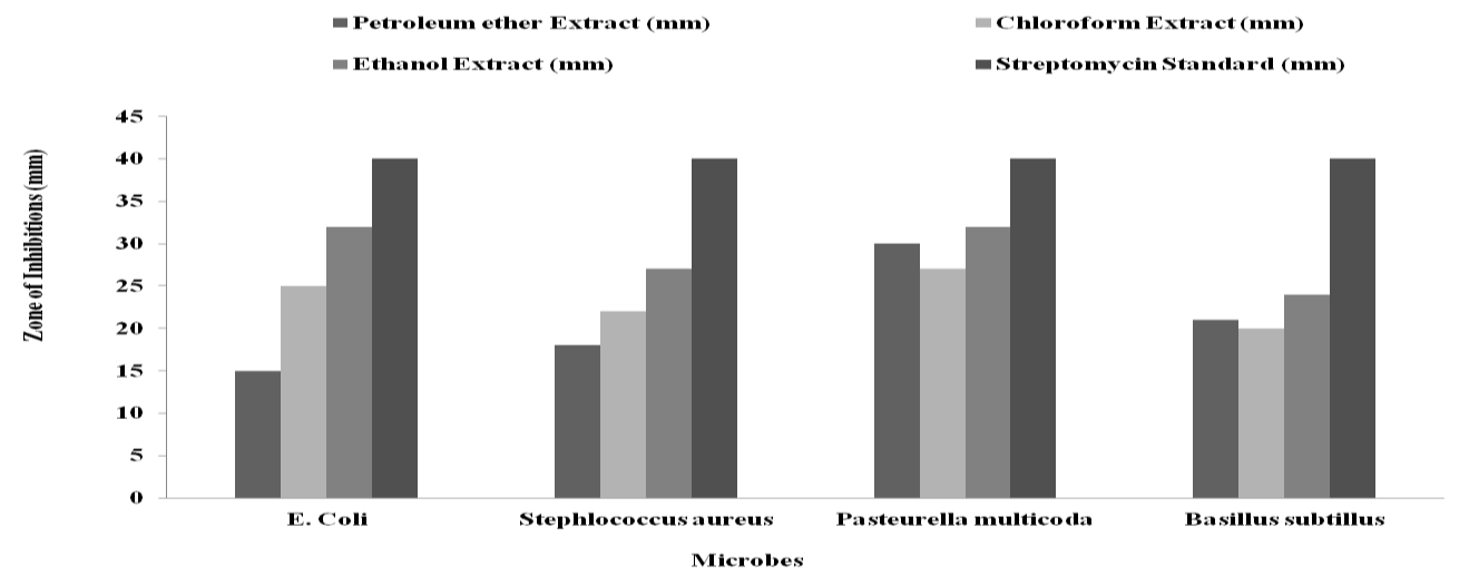 Figure 2: Antimicrobial activity of Extracts VS Standard.