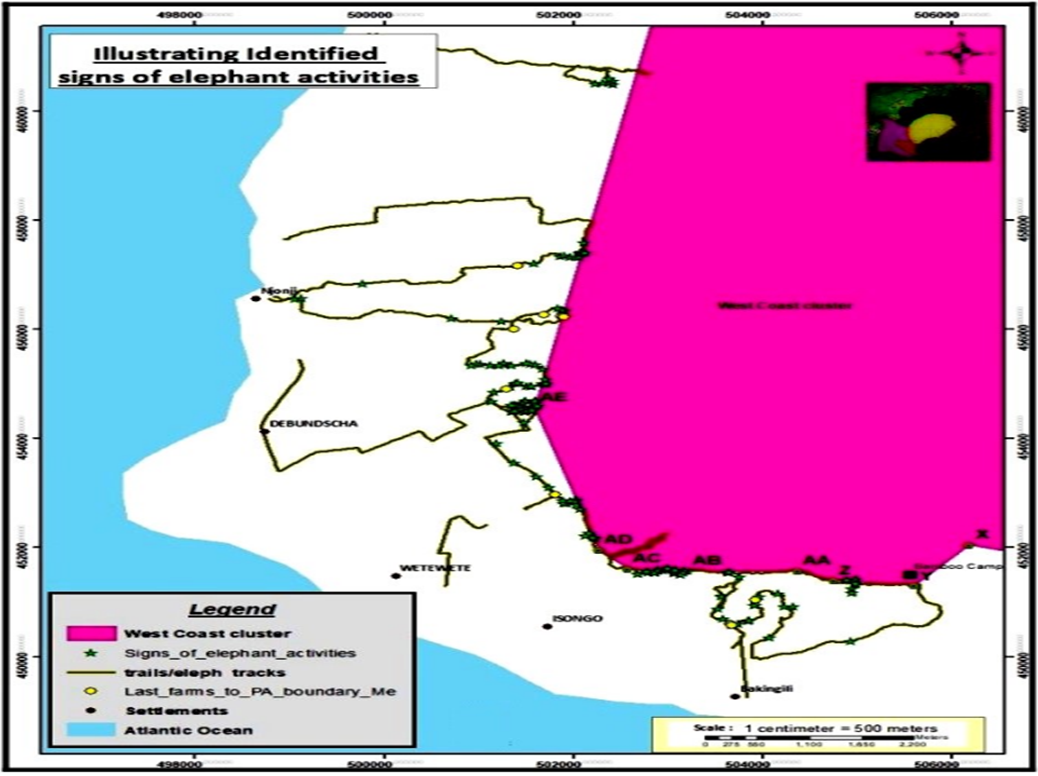 Figure 1: Map of the study area in mount Cameroon national park.