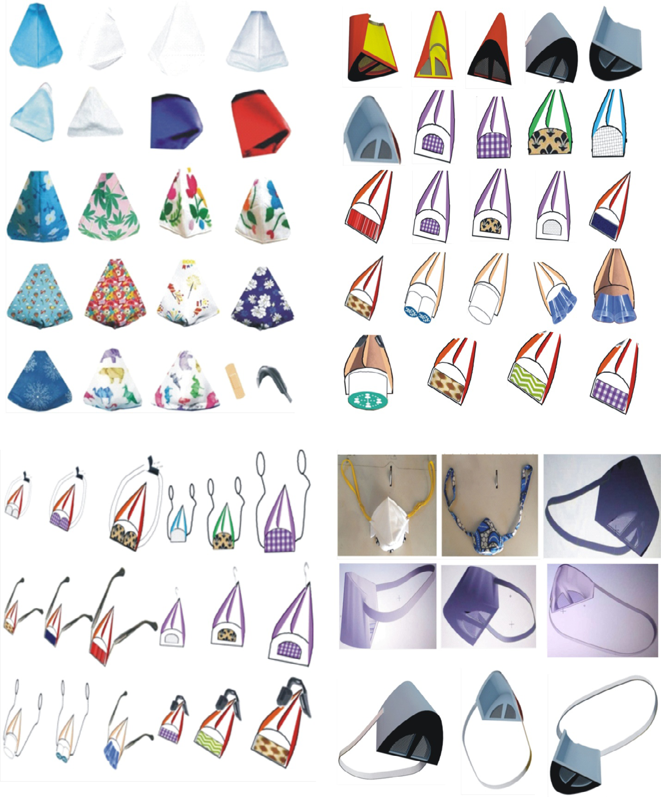 Figure 40: Shows only the nose barrier covering designs with different configurations made of varying materials (Courtesy Azuberths Research Complex Owerri, Nigeria).