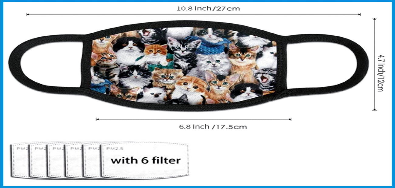 Figure 52: Sample dimension of the typical cloth or homemade face mask and pieces of mouth filters.