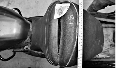 Figure 8: Traces of Blood on Splitted Seat.