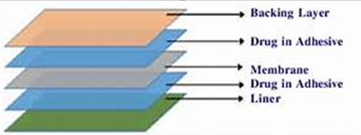 Figure 1: Single Layer Drug in Adhesive.