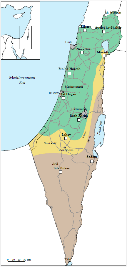 Figure 1: Location Map. Rainfall stations are marked with an open square and their names appear above the square. Hydrometric stations are marked with a dot and their names appear below the dot.