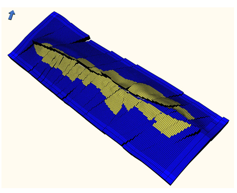Figure 6: 3D water saturation distribution of Palchig Pilpilesi field.