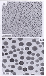 Figure 3: TEM image of Provskite Oxide Nanocrystal (a) Un-annealed (b) Annealed to 673k (a)Low magnitude, (b)High magnitude.