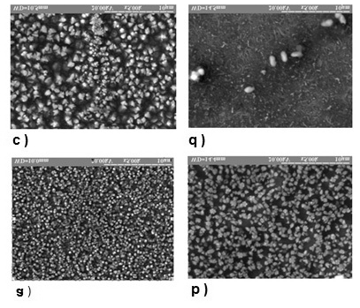 Figure 6: SEM morphological Structure of Cu ZnO thin film [a, b, c and d] as- deposited and annealed at temperature; 500°C, 700°C and 850°C.