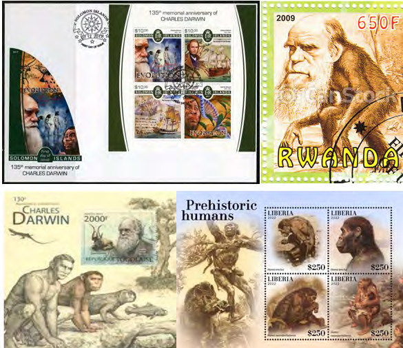 Figure 3: Rudolf Virchow in the reflection of philately and numismatics. Figure 4, presents a selection of collection materials devoted to the French paleoanthropologist Marcellin Boule (1861-1942) [14].
