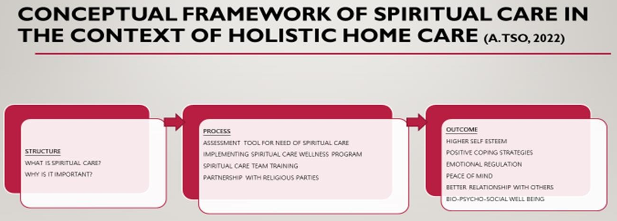 Figure 2: To follow up by the above figure, a conceptual framework has been therefore designed in guiding homecare nursing to put a firm step forward for her holistic care approach to the aged at home.
