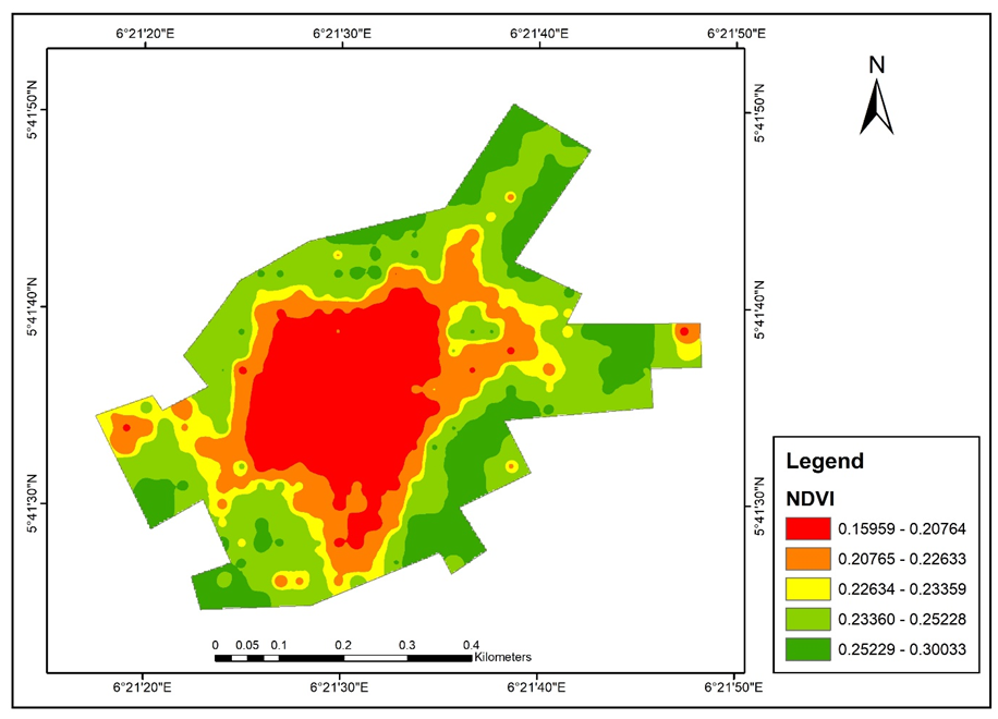 Figure 5: NDVI for Obodo-Ugwa, 2003 [22].