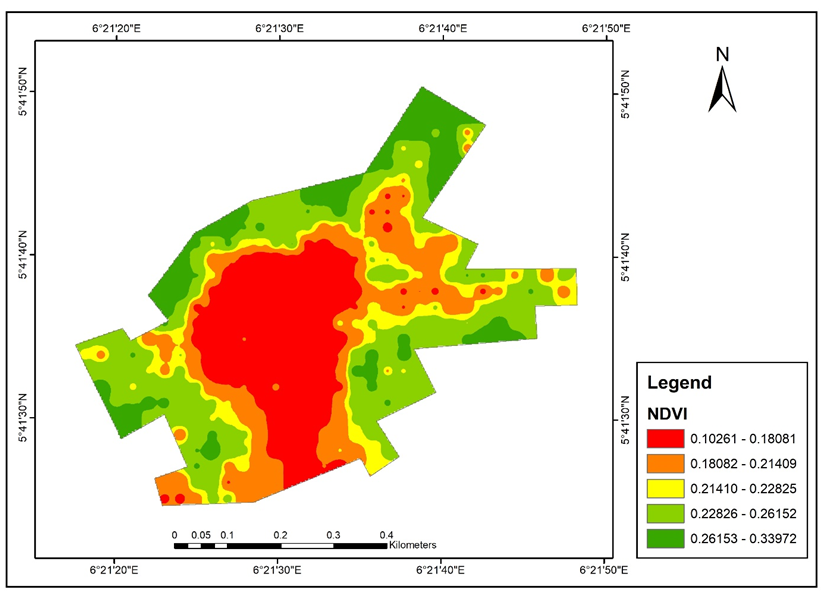 Figure 7: NDVI for Obodo-Ugwa, 2023 [22].