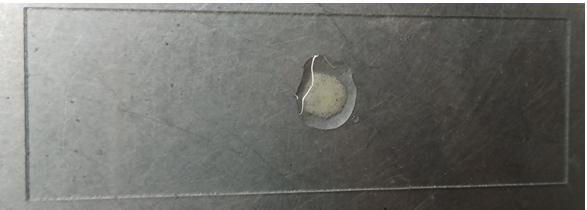 Figure 9: Positive Catalase test result of S. aureus.