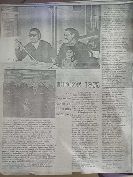 Figure 1: Newspaper article where Peron gives land to Canullan.