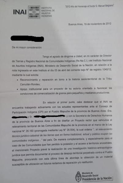 Figure 3: Legal documentation of the Provincial Council of Indigenous Affairs (CPAI).