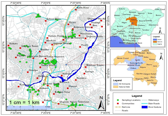Figure 2: Eggshell Waste Collection Locations in Kaduna Metropolis.