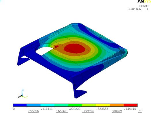 Figure 27: Model "H": upper deck first natural frequency (12.3 Hz).