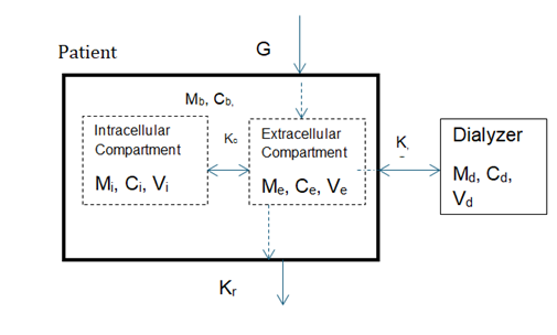 Figure 1: One and Two Compartment Models for Solute Distribution Volume [11].