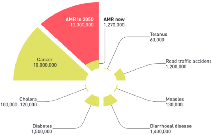 Figure 1: Expected death from antimicrobial resistance