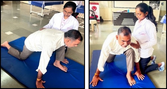 Figure 5: Participant performing Ashwa Sanchalanasana.