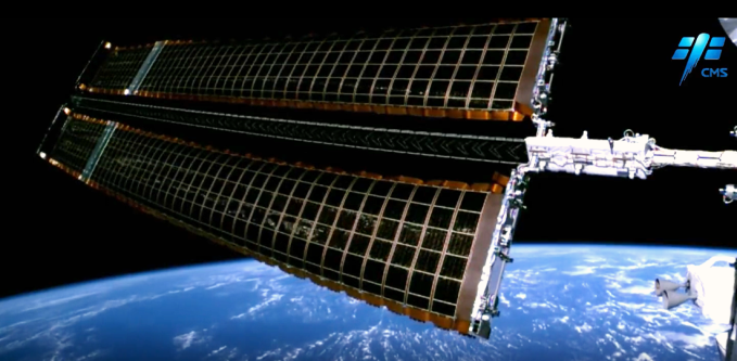 Figure 5: In-orbit unfolding of solar arrays on experiment module (in-orbit mission).