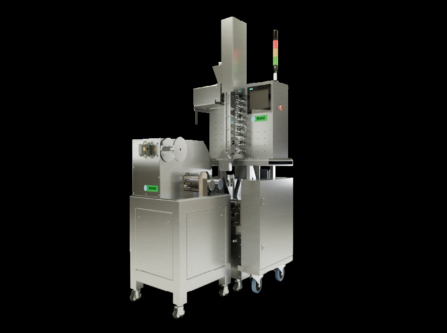 Figure 1: Rondol’s Vertical All-In-One 10.5 mm Twin Screw Extruder with pelletizer and cast film unit.