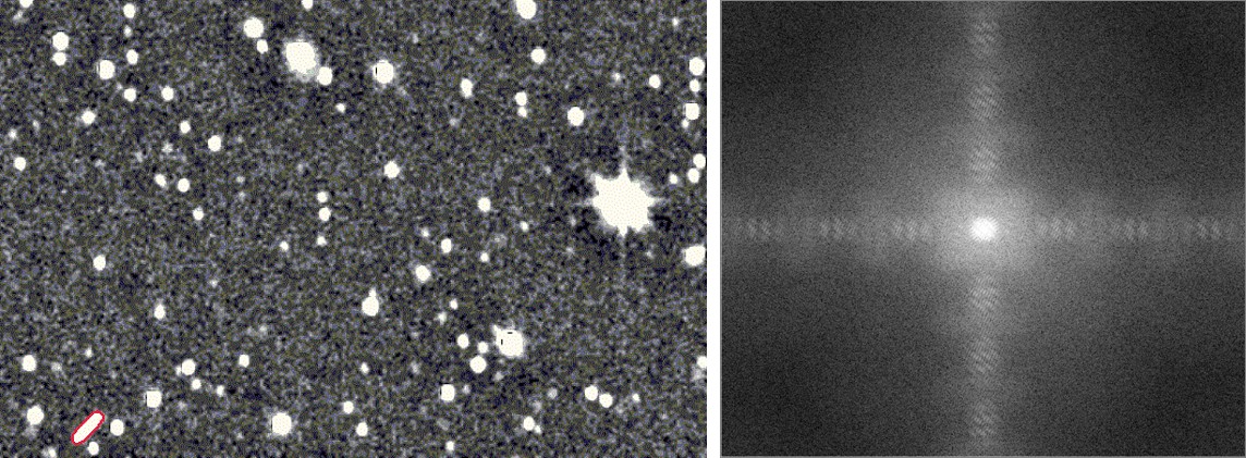 Figure 7: Example of image with objects flare and its spatial domain.