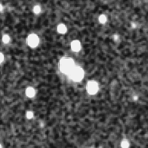 Figure 9: Schematic example of image with of a transient shape, depicting an asteroid silhouetted against a bright star during a stellar occultation – the dynamic nature of the event is captured with the glowing star and faint celestial background.