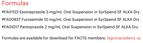 Figure 4: Formulation of some PPI oral suspension.