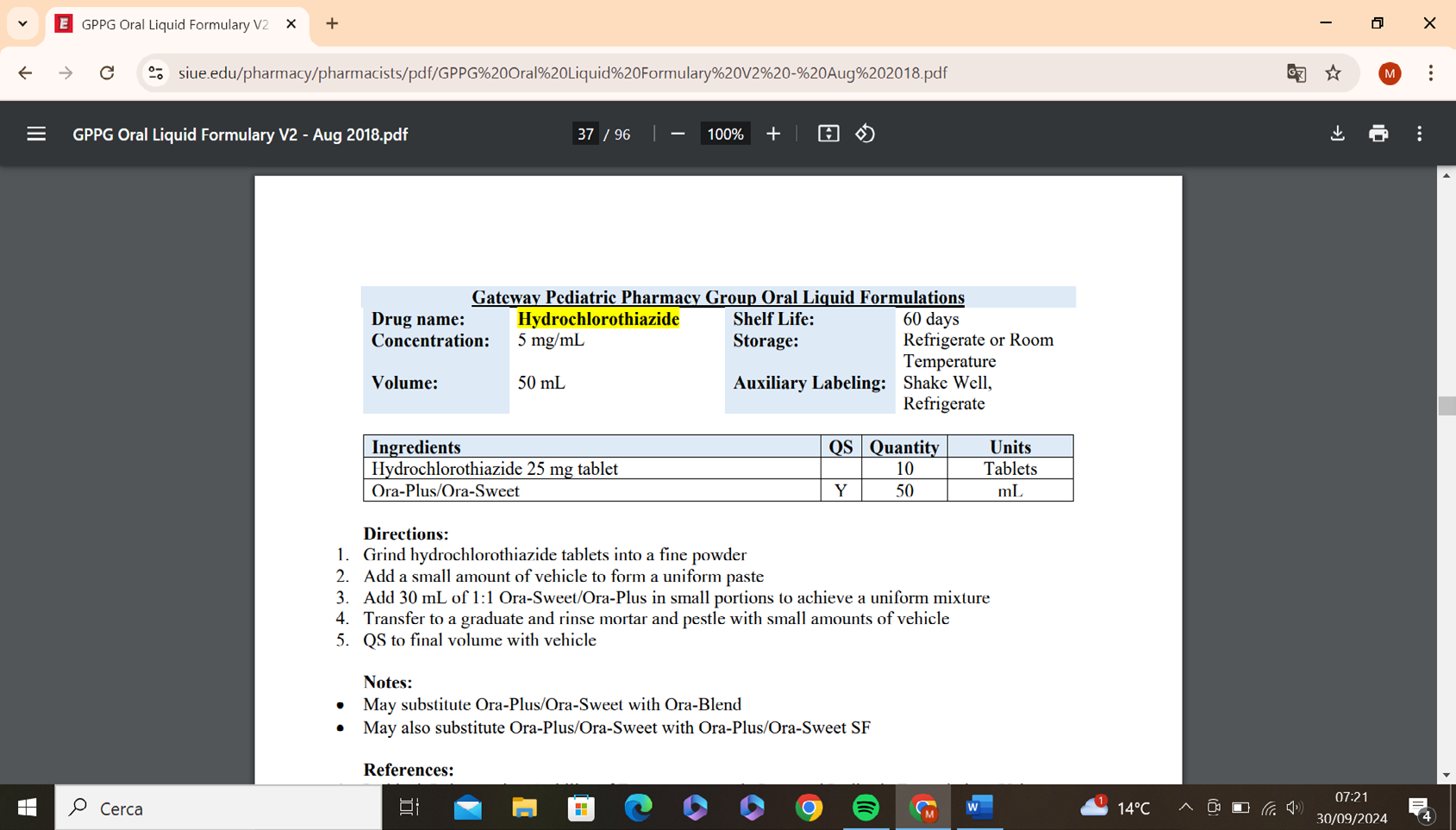 Figure 7: Gateway pediatric pharmacy group oral liquid formulations.