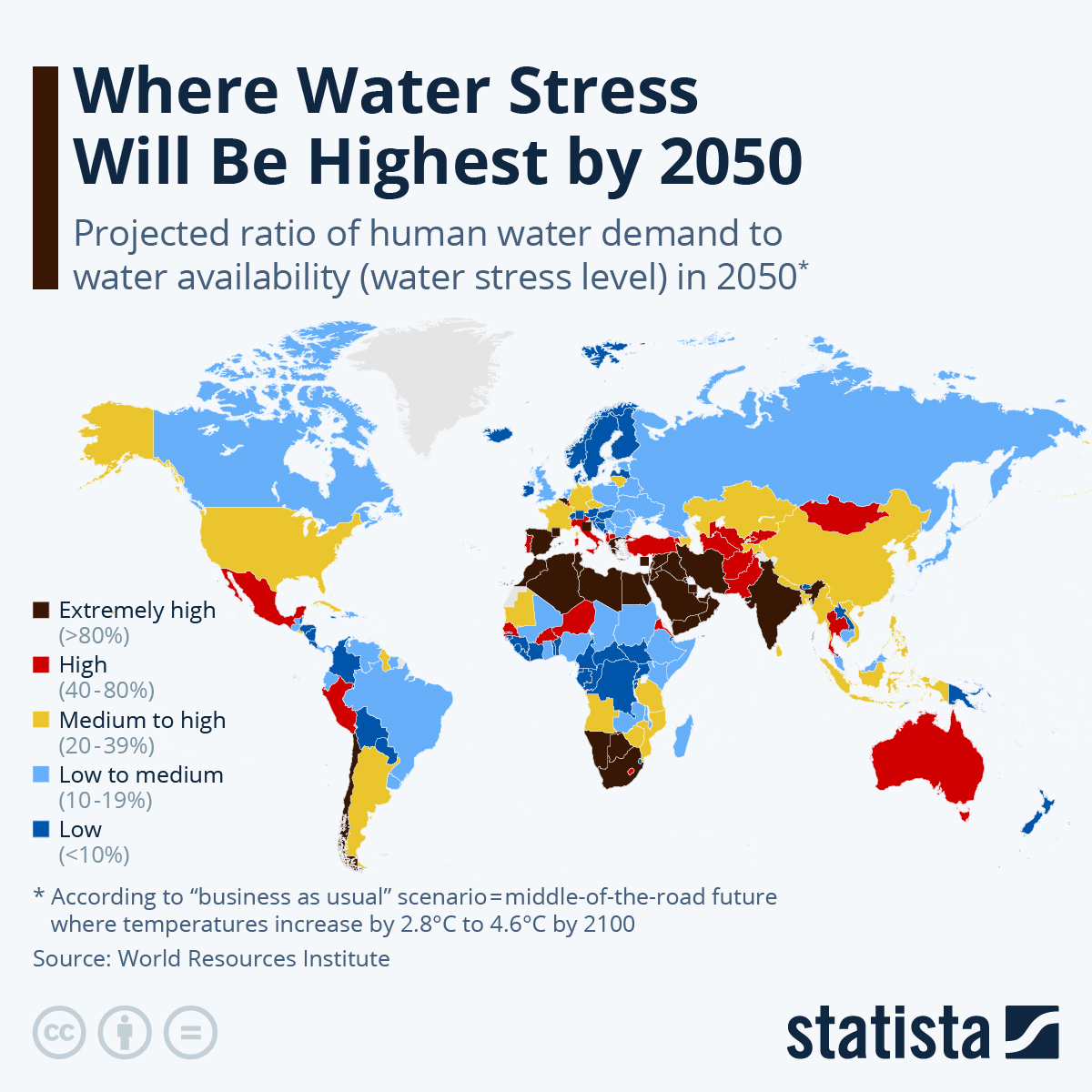 Figure 2: Water Stress Level by 2050.
