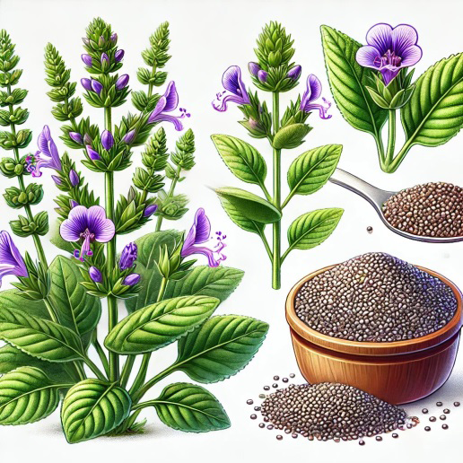 Figure 1: Chia plant and seeds.