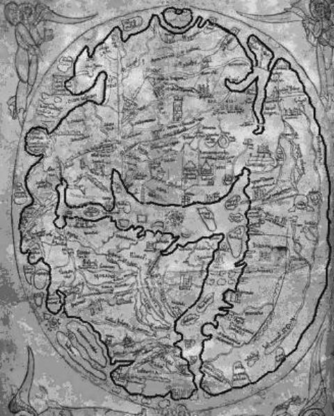 Figure 15: The Pleistocenic Antarctica compared with that of Mercator (left) and Finaeus.