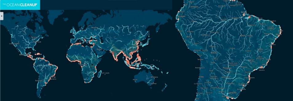 Figure 3: Image taken from the Ocean Cleanup Company’s “River Plastic Emissions to the World’s Oceans” website, zoomed in on Brazil, South America. Accessed on November 1st, 2024.