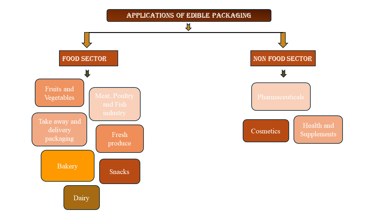 Figure 1: Schematic representation of diverse applications of Edible packing.
