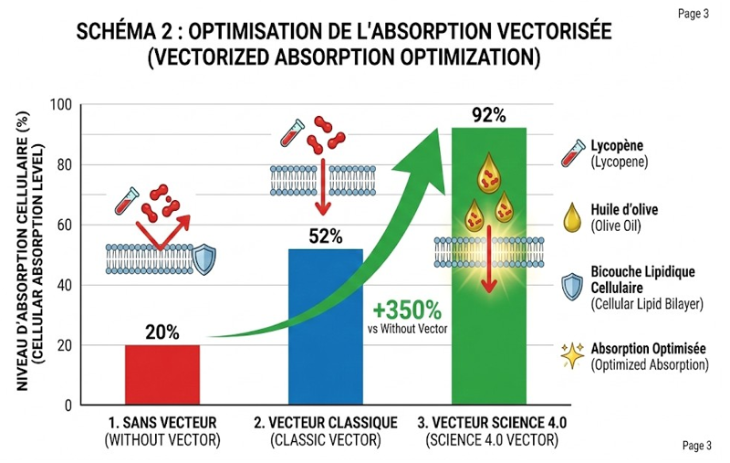 Figure 2: Comparative analysis of lycopene cellular absorption optimization via Science 4.0 lipid matrix vectors. • Energetic Linearity and Recovery: A marked stabilization of daily energy cycles was observed. A drastic improvement in sleep quality—measured by the reduction of nocturnal signal fragmentation—enables optimal cellular regeneration. • Physiological Outcomes: Test subjects showed accelerated recovery of vital functions and the elimination of systemic fatigue peaks, validating the model of resilience reinforcement through signal optimization. Discussion toward Precision Architecture Real-Time Systemic Maintenance The future of research lies in the ability to adjust biological parameters even before symptoms crystallize. By utilizing precision detection methodologies, it is possible to monitor “signal health” continuously.