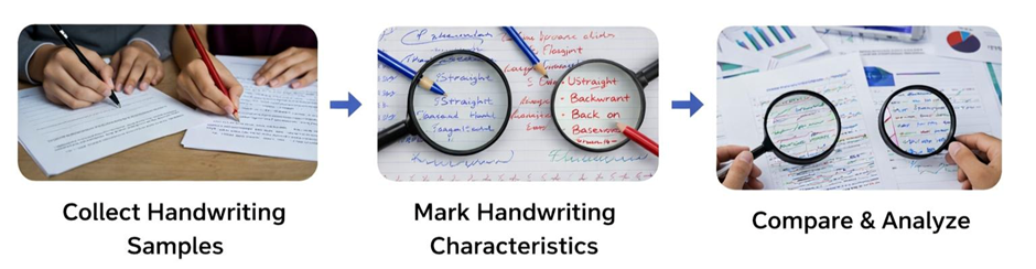 Figure 1: Steps Involved in Handwriting Examination.