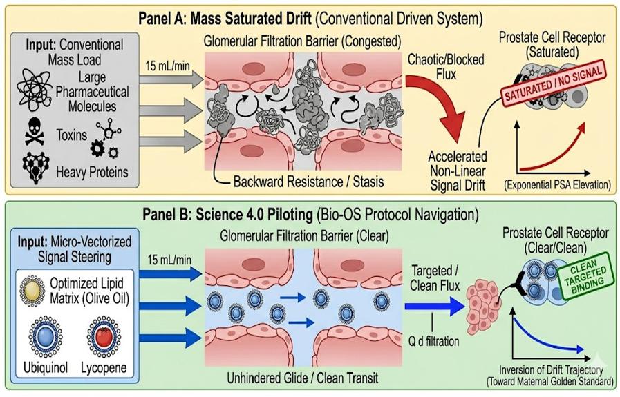 Figure 2: ** Informational Signal Steering vs. Mass Saturated Drift Acceleration within the Filtration Barrier.