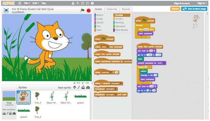 Figure 3: Scratch Software screenshot, MIT Media Lab’s Lifelong Kindergarten Group.