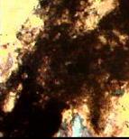 Figure 7: Thin section images of sandstone recovered from BH(A) (depth=3827-3837m) showing the presence of clay.