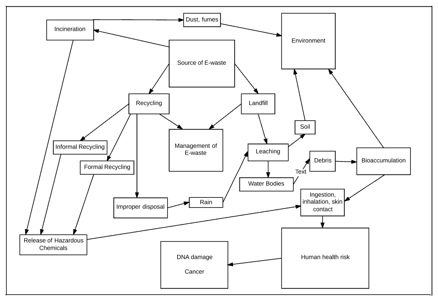 Figure 2: E waste in relation to human health and environment.