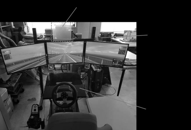 Figure 2: Vehicle simulator environment used in the experiment.