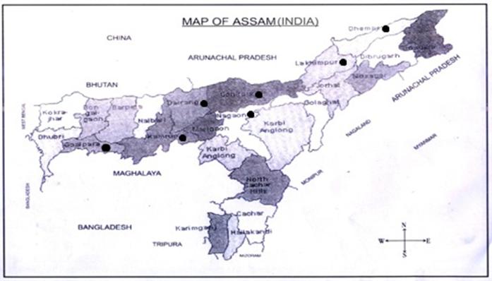 Figure 1: Map of Assam.