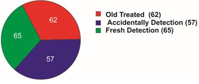 Figure 2: Pie Diagram Distribution of patients as Per their Status.