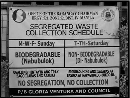 Figure 2: Segregated waste collection schedule.