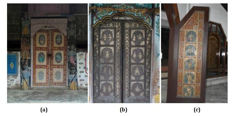 Figure 3: Compairosn of main door of namghars in (a) Rural (b) Semi-Urban and (c) Urban area.