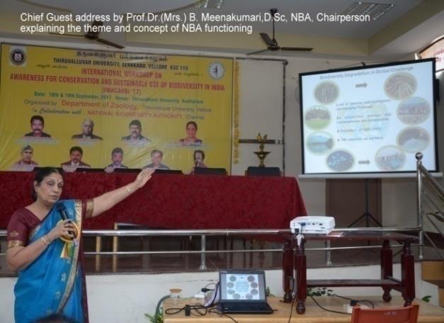 Figure 12: Chief Guest address by Prof. Dr. (Mrs) B. Meenakumari, D. Sc, NBA, Chair person.